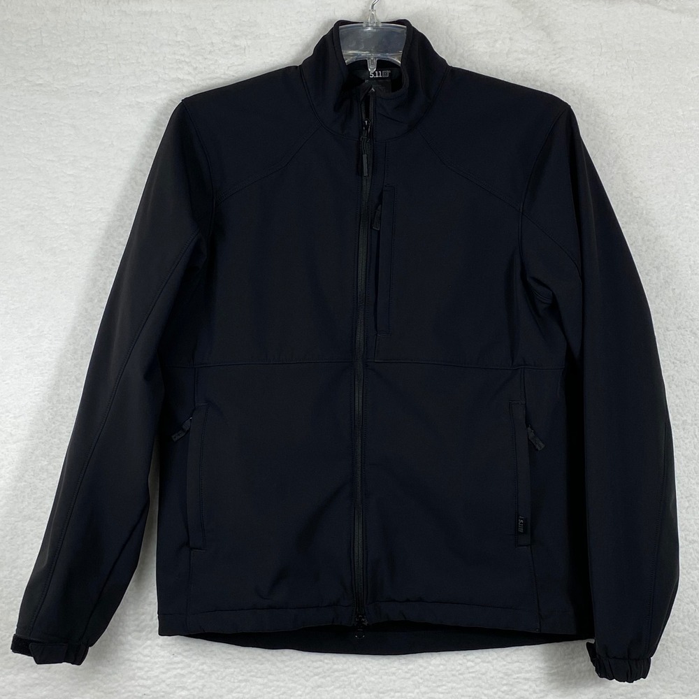 5.11 Tactical Mens Sierra Softshell Jacket Black Full Zip Fleece Lined Medium